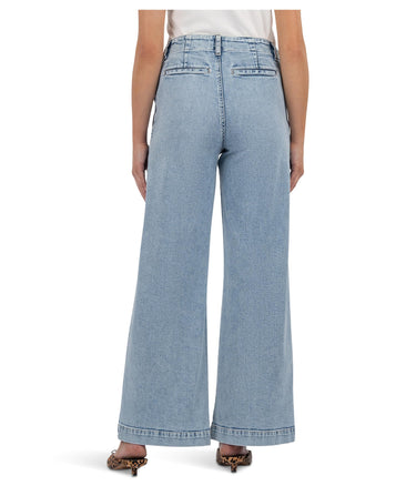 KUT from the Kloth Womens Jean High Rise Wide Leg Light Wash Size 18 KUT from the Kloth