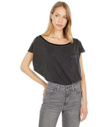 Free People Road Trip Bodysuit Washed Black MD (Women's 8-10) Free People