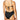Hobie Women’s Junior High Neck Strappy Front Swimsuit Swimwear, Black, Small Hobie