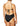 Hobie Women’s Junior High Neck Strappy Front Swimsuit Swimwear, Black, Small Hobie