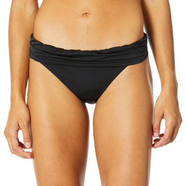 BCBG MAXAZRIA Women's Standard Rouched Soft Band Hipster Bikini Bottom, Black, 4 BCBGMAXAZRIA
