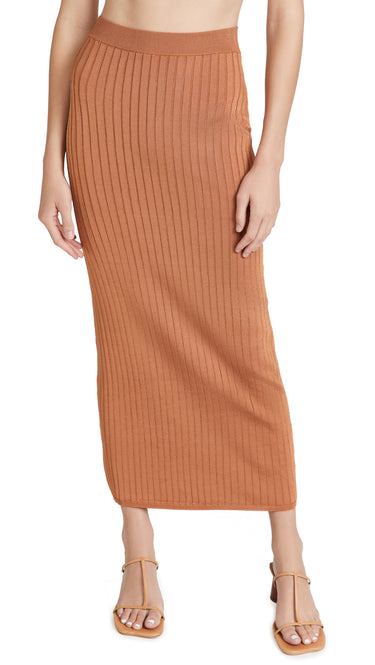 Free People Women's Beach to Night Midi Skirt, Rust, Orange, M Free People