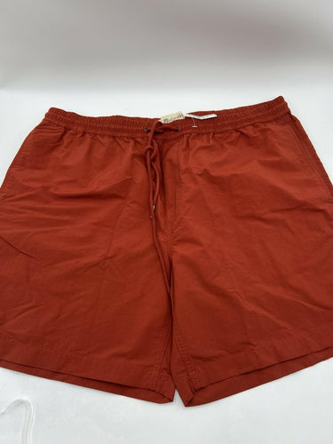 NWT Madewell Mens Everyday Pull On Drawstring Shorts Rust Brick Red Size XL Madewell
