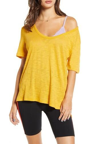 Women's Bp. X Claudia Sulewski U-Neck Tee,Yellow Size M BP.