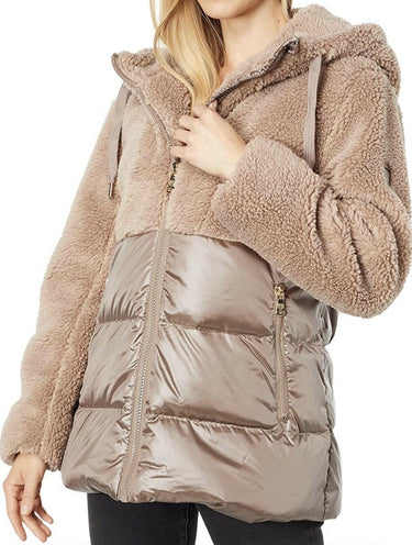 NWOT Vince Camuto Hooded Faux Fur and Down Jacket Size S Vince Camuto