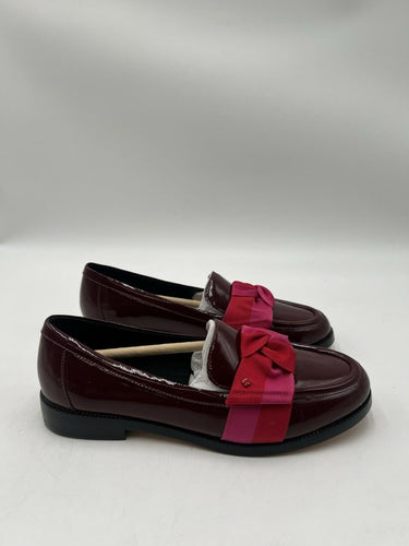 Kate Spade Leandra Patent Dark Merlot Multi Bow Loafer Womens SIZE 6 B kate spade new york