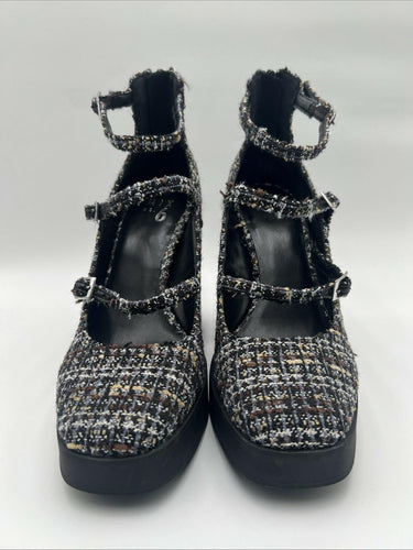 Women’s Mix No. 6 Rezzie Back Zip Block Heels Textile Size 10M Mix No. 6