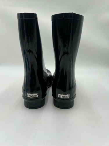 Chooka Polished Mid Rain Boots Black Waterproof Memory Foam Womens SIZE 9 Chooka