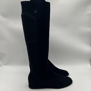 Women’s Stuart Weitzman Hidden Wedges black stretch suede tall boot Size 7.5M Stuart Weitzman