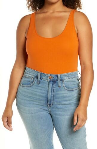 BP. Double Scoop Tank Bodysuit Rust Amber Size 1X BP.