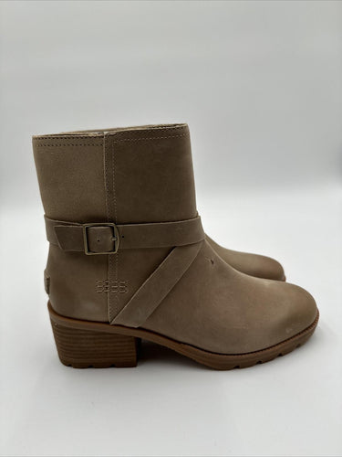 Sorel Women’s Cate Buckle Bootie Waterproof Leather Color Sandy Tan Size 7.5 Sorel