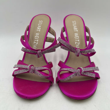 Women’s Stuart Weitzman Bow 100 Pain Satin sandals Heels Size 7B Stuart Weitzman