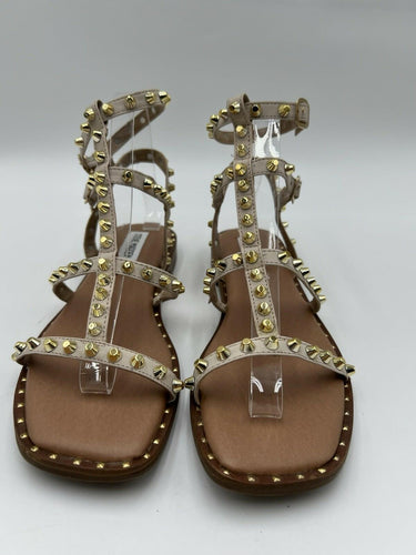 Steve Madden Sunnie Studded Gladiator Sandals Beige Blush Size 8.5
