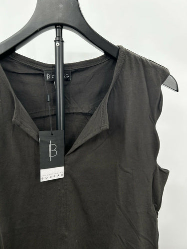 Collection by Bobeau black V-neck sleeveless top Ruffle Shoulders Size XS