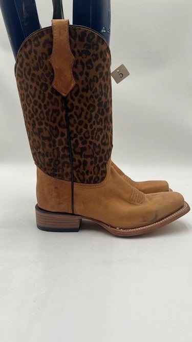 Circle G Girls' Leopard Print Western Boots Brown Size 5 Circle G
