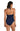 La Blanca Womens Rouched Front Halter Tankini Swimsuit Top Indigo Size 16 La Blanca