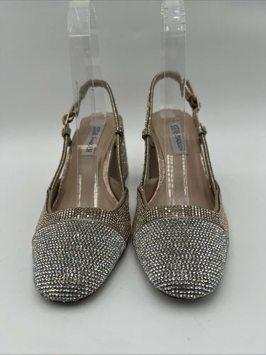 Women's Steve Madden Becka Sling Back Block Heel Pumps Gold/Silver Size 5.5M Steve Madden
