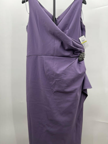 Alex Evenings Dress Icy Orchid Lilac Beaded Surplice Long Gown 14 Alex Evenings