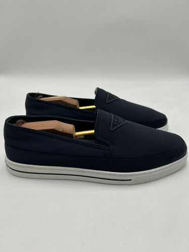 Men's Prada Re-Nylon Slip-On sneakers in navy blue Size 10UK PRADA