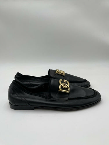 Men’s Dolce & Gabbana Ariosto slippers in black Leather crossover DG Size 6 UK Dolce&Gabbana