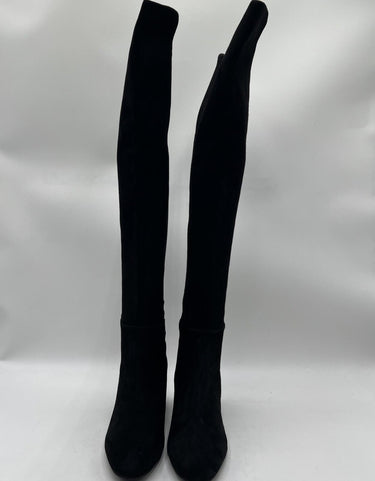 Women’s Stuart Weitzman Gillian 60 City Black Suede Boot Size 37