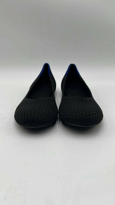 Rothy’s The Flat Honeycomb Knit Black Round Toe Womens Size 6 Rothy’s