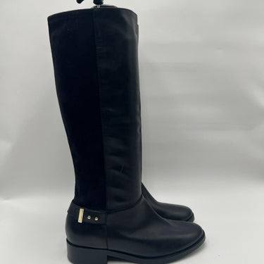 Cole Haan Adler tall riding boots in black leather /suede Size 8B Cole Haan