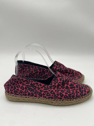 Saint Laurent pink and black canvas leopard print espadrilles Size 39 Saint Laurent