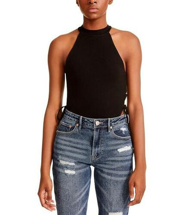 Madden Girl High Cut Mock Neck Bodysuit Madden Girl