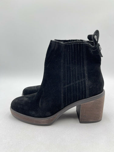 Crown Vintage Women’s Shoes Black Ankle Suede Capari Booties Size 8.5M