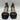 Women’s Naturalizer Iriss Black Leather Block Ankle Strap Heels Size 6.5M Naturalizer
