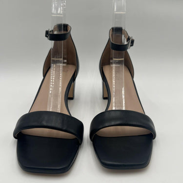 Women’s Naturalizer Iriss Black Leather Block Ankle Strap Heels Size 6.5M Naturalizer