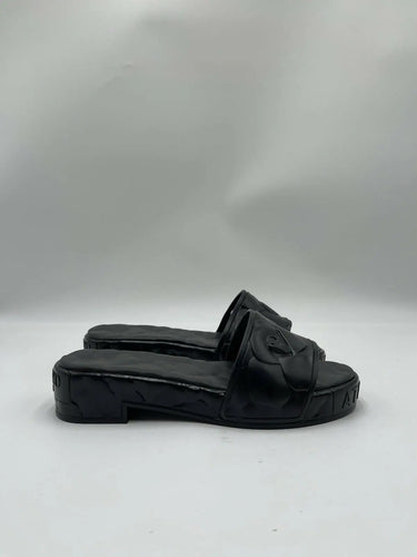 Valentino Garavani Atelier 03 Rose platform slide sandals black rubber Size 36 valentino