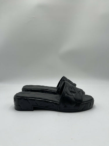 Valentino Garavani Atelier 03 Rose platform slide sandals black rubber Size 36 valentino