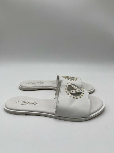 Women’s Valentino by Mario Valentino Bugola White leather sandal Size 7 Valentino by Mario Valentino