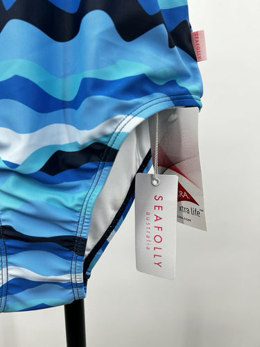 Seafolly Poolside girls' crossover-back one-piece Blue swimsuit Size 10