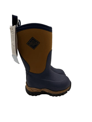 Muck Boots Kids' Rugged II Boot in navy and tan Size C7 Muck Boots