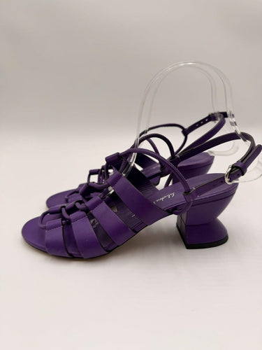 Salvatore Ferragamo Sirmio Purple leather sandals Heel Size 7C