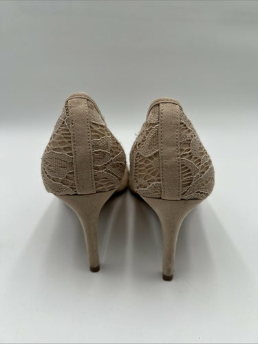 Kelly & Katie MISHA Blush Floral Lace/Mesh Pointed Toe D'Orsay Pumps Women’s 8 M Kelly & Katie