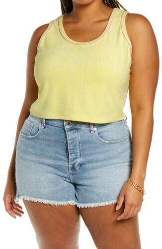 BP. Crop Top Tank Shirt Women s Yellow Scoop Neck Size 1X BP.