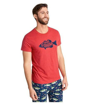 Little Blue House by Hatley Gone Fishing Mens Red Tee size S Little Blue House by Hatley