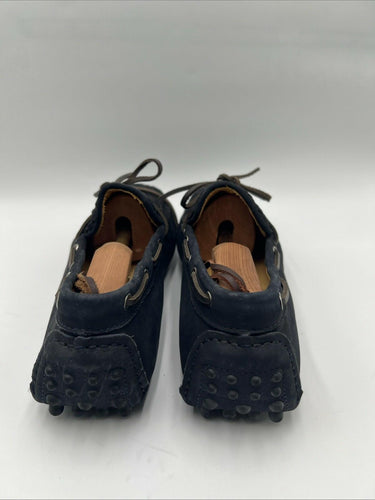 Men's Saks Fifth Avenue navy blue woven suede driving loafers Size 10.5 Saks Fifth Avenue