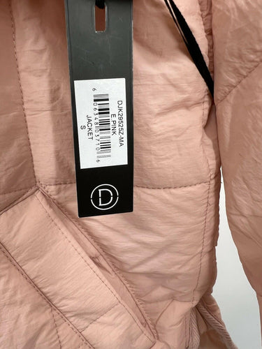 Dictionary Jacket Womens Pink Quilted Puffer Cropped Zip Up Lightweight S