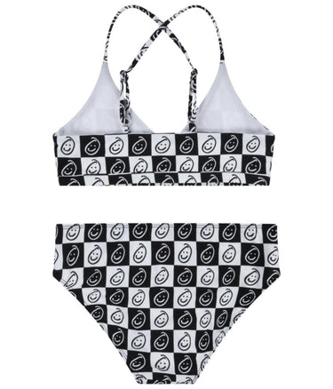 Hurley Girl's Two-Piece Triangle Bikini Swim Set (Big Kid) White/Black 16