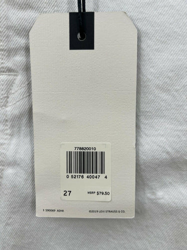 Levi's High Rise Deconstructed Skirt White Denim Frayed Hem 27 Levi's
