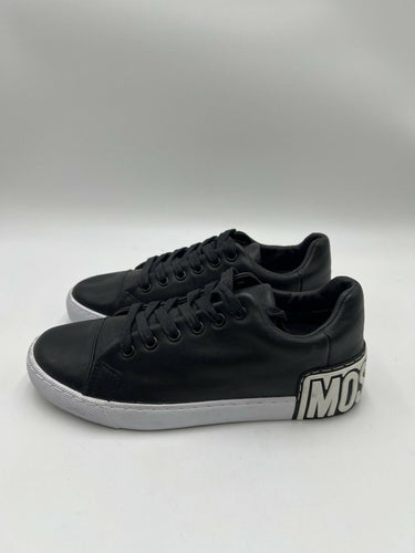 Women’s Moschino Low Top logo-embossed leather sneakers Size 39