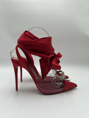 Christian Louboutin Astrinodo Du Desert 100mm red satin / PVC pump Heels Size 36 Christian Louboutin