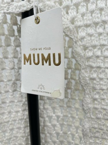 Show Me Your Mumu Crochet Dress Womens White Open Back Sleeveless Coverup NWT M Show Me Your MuMu