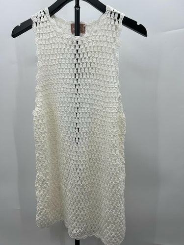 Show Me Your Mumu Crochet Dress Womens White Open Back Sleeveless Coverup NWT M Show Me Your MuMu