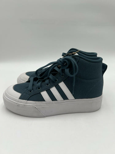 Adidas Bravada 2.0 Mid Platform Teal White Canvas Sneakers Womens Size 6